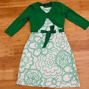 Sheri Martin  New York dress  white and green